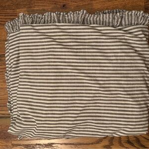 Pottery Barn Teen Ruffle Stripe TWIN Duvet Cover Charcoal Grey Emily & Meritt